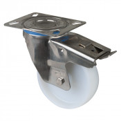 Roulette Inox Polyamide Ø125mm 250kg - Avec blocage total