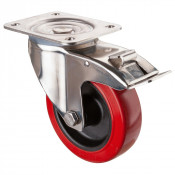 Roulette Inox Polyamide Ø150mm 160kg - Avec blocage directionnel