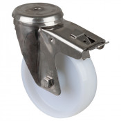 Roulette Inox Polyamide Ø150mm 300kg - Avec blocage directionnel