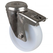 Roulette Inox Polyamide Ø150mm 300kg - Avec blocage directionnel