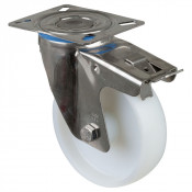 Roulette Inox Polyamide Ø150mm 300kg - Avec blocage total