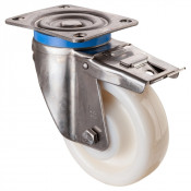 Roulette Inox Polyamide Ø150mm 450kg - Avec blocage total