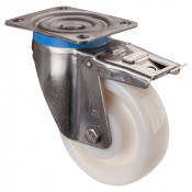 Roulette Inox Polyamide Ø150mm 800kg - Avec blocage total