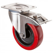 Roulette Inox Polyamide Ø160mm 180kg - Avec blocage directionnel