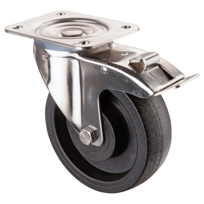 Roulette Inox Polyamide Ø160mm 300kg - Avec blocage directionnel