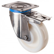 Roulette Inox Polyamide Ø160mm 700kg - Avec blocage total