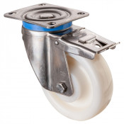 Roulette Inox Polyamide Ø160mm 800kg - Avec blocage total