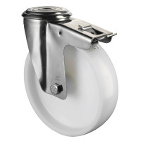 Roulette Inox Polyamide Ø200mm 400kg - Avec blocage directionnel