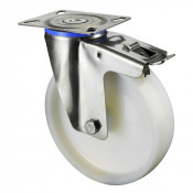 Roulette Inox Polyamide Ø200mm 400kg - Avec blocage total
