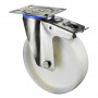 Roulette Inox Polyamide Ø200mm 400kg - Avec blocage total