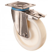 Roulette Inox Polyamide Ø200mm 700kg - Avec blocage total