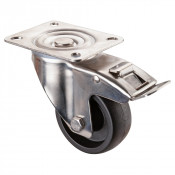 Roulette Inox Polyamide Ø80mm 100kg - Avec blocage directionnel