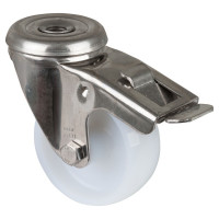 Roulette Inox Polyamide Ø80mm 150kg - Avec blocage directionnel