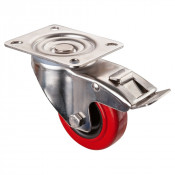 Roulette Inox Polyamide Ø80mm 80kg - Avec blocage directionnel