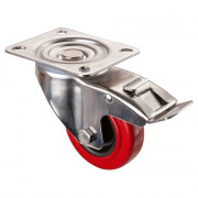 Roulette Inox Polyamide Ø80mm 80kg - Avec blocage directionnel