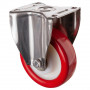 Roulette Inox Polyuréthane rouge 95 +/-3 Shore Ø150mm 500kg - Fixe