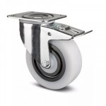 Roulette à Frein Caoutchouc Amortie – Diamètres 100 à 125 mm – Charge 160 à 200 kg