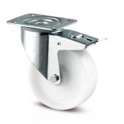 Roulette à Frein Polyamide Blanc – Diamètres 80 à 200 mm – Charge 200 à 350 kg