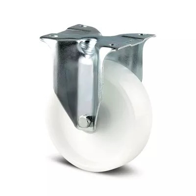 Roulette Fixe Polyamide Blanc – Diamètres 80 à 200 mm – Charge 200 à 350 kg
