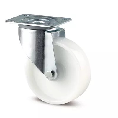 Roulette Pivotante Polyamide Blanc – Diamètres 80 à 200 mm – Charge 200 à 350 kg