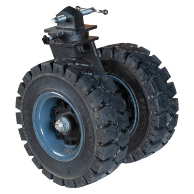 Roulette pour Conteneur Pivotante Caoutchouc plein - Ø412mm 2000kg - Fix. Twist Lock