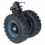Roulette pour Conteneur Pivotante Caoutchouc plein - Ø412mm 2000kg - Fix. Twist Lock
