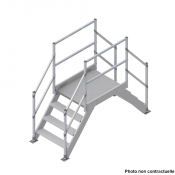 Saut de loup en tôle damier Aluminium - Longueur plateforme 0,60 m