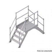 Saut de loup en tôle damier Aluminium - Longueur plateforme 0,60 m