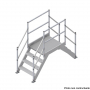 Saut de loup en tôle damier Aluminium - Longueur plateforme 0,60 m