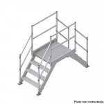 Saut de loup en tôle damier Aluminium - Longueur plateforme 2 m