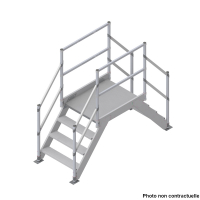 Saut de loup en tôle damier Aluminium - Longueur plateforme 2 m Saut de loup en tôle damier Aluminium - Longueur plateforme 2 m