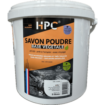 Poudre Végétale - Nettoyage des Mains - Graisses, Huiles, Peinture, Hydrocarbures, Gourdon - 5kg