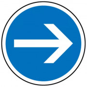 Panneau d'Obligation de Tourner à Droite - B21 - C1 ou C2