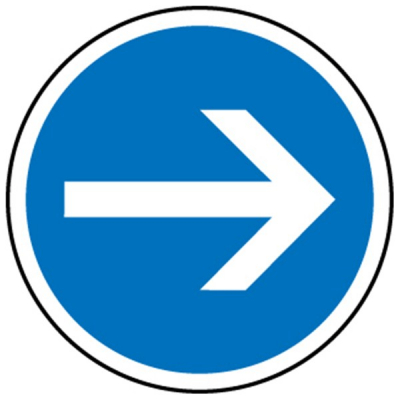 Panneau d'Obligation de Tourner à Droite - B21 - C1 ou C2