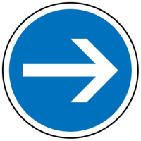 Panneau d'Obligation de Tourner à Droite - B21 - C1 ou C2 Panneau d'Obligation de Tourner à Droite - B21 - C1 ou C2