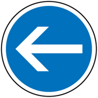 Panneau d'Obligation de Tourner à Gauche B21-2 - C1 ou C2 - 3 Tailles Panneau d'Obligation de Tourner à Gauche B21-2 - C1 ou C2 - 3 Tailles