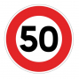 Panneau de Limitation de Vitesse à 50 km/h - B15-50 - 3 Tailles - C1 ou C2