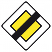 Panneau Fin de Route Prioritaire - 500x500x30mm - AB7 - TaliaPlast