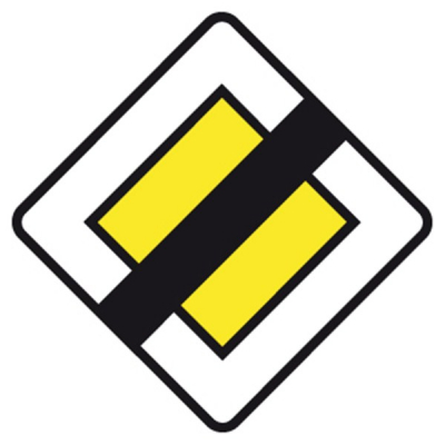 Panneau Fin de Route Prioritaire - 500x500x30mm - AB7 - TaliaPlast