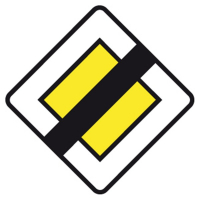 Panneau Fin de Route Prioritaire - 500x500x30mm - AB7 - TaliaPlast