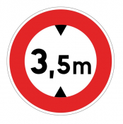 Panneau Hauteur Limite  3,5m - B12 - 3 Tailles - C1 ou C2