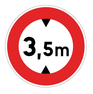 Panneau Hauteur Limite  3,5m - B12 - 3 Tailles - C1 ou C2