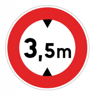 Panneau Hauteur Limite  3,5m - B12 - 3 Tailles - C1 ou C2