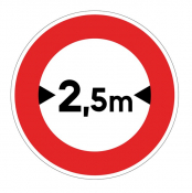 Panneau Largeur Limite 2,5m - B11 - 3 Tailles - C1 ou C2