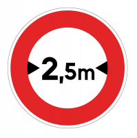 Panneau Largeur Limite 2,5m - B11 - 3 Tailles - C1 ou C2 Panneau Largeur Limite 2,5m - B11 - 3 Tailles - C1 ou C2