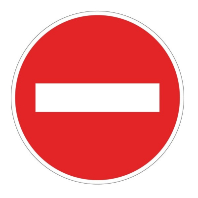Panneau  Sens Interdit B1 - C1 ou C2 -  Dimensions Miniature , Petite ou Normale