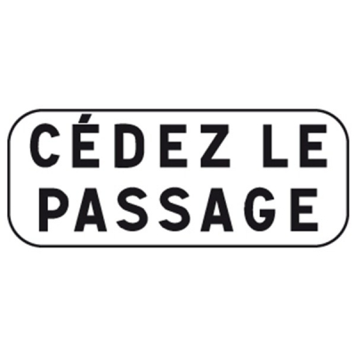 Panonceau Cédez le Passage - M9c pour AB3a - 2 Tailles   - Classe 1 ou Classe 2