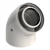 Coude concentrique 45° ø100/150 blanc pour AGM/AGMC