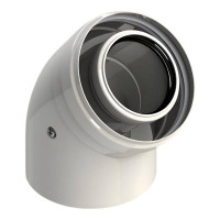 Coude concentrique 45° ø100/150 blanc pour AGM/AGMC Coude concentrique 45° ø100/150 blanc pour AGM/AGMC