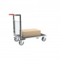 Chariot modulaire grillagé 1 dossier, plateau bois avec tapis caoutchouc 1200 x 800 mm